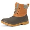 Muck Boots Originals Duck Lace Brown Rubber Leather Womens Wellingtons