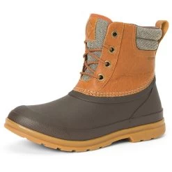 Muck Boots Originals Duck Lace Brown Rubber Leather Womens Wellingtons