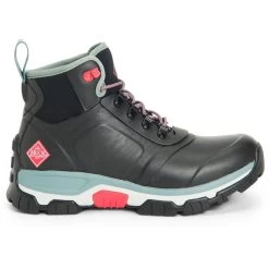 Muck Boots Apex Lace Up Black Rubber Neoprene Female Textile Wellingtons