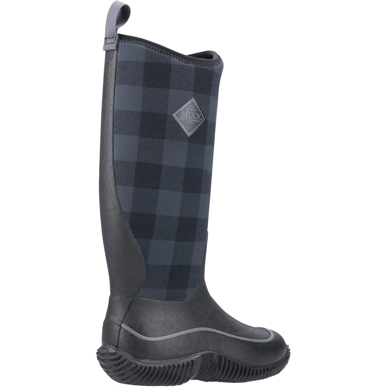 Muck Boots Womens/Ladies Hale Wellington Boot (Black/Grey Plaid) 2 Muck Boots Womens/Ladies Hale Wellington Boot (Black/Grey Plaid) - Image 2