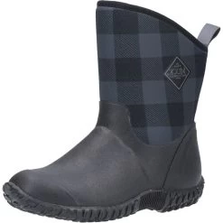 Muck Boots Black/Grey Plaid Muckster II Mid Wellingtons