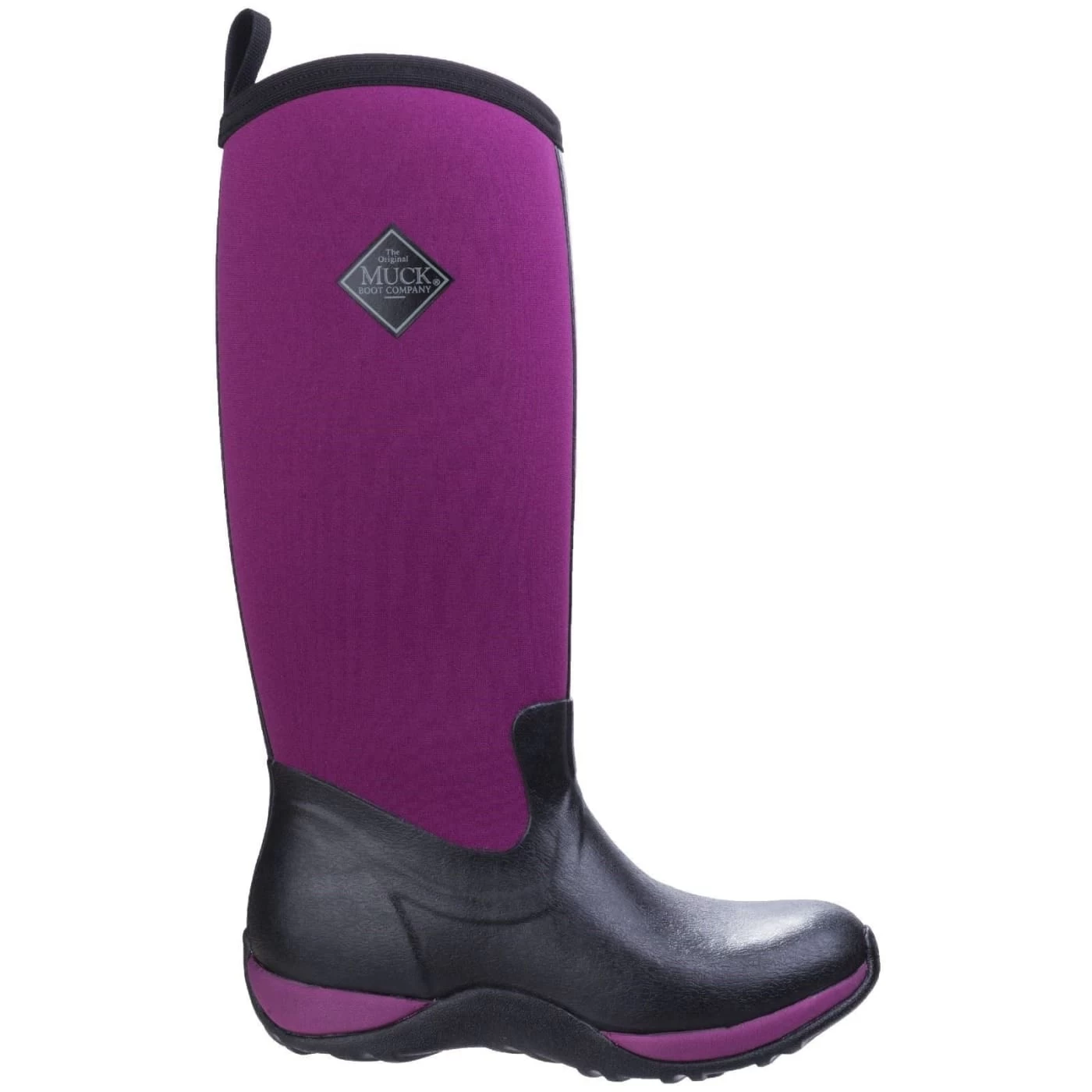 Muck Boots Black/Maroon Arctic Adventure Pull On Wellington Boots 2 Muck Boots Black/Maroon Arctic Adventure Pull On Wellington Boots - Image 2