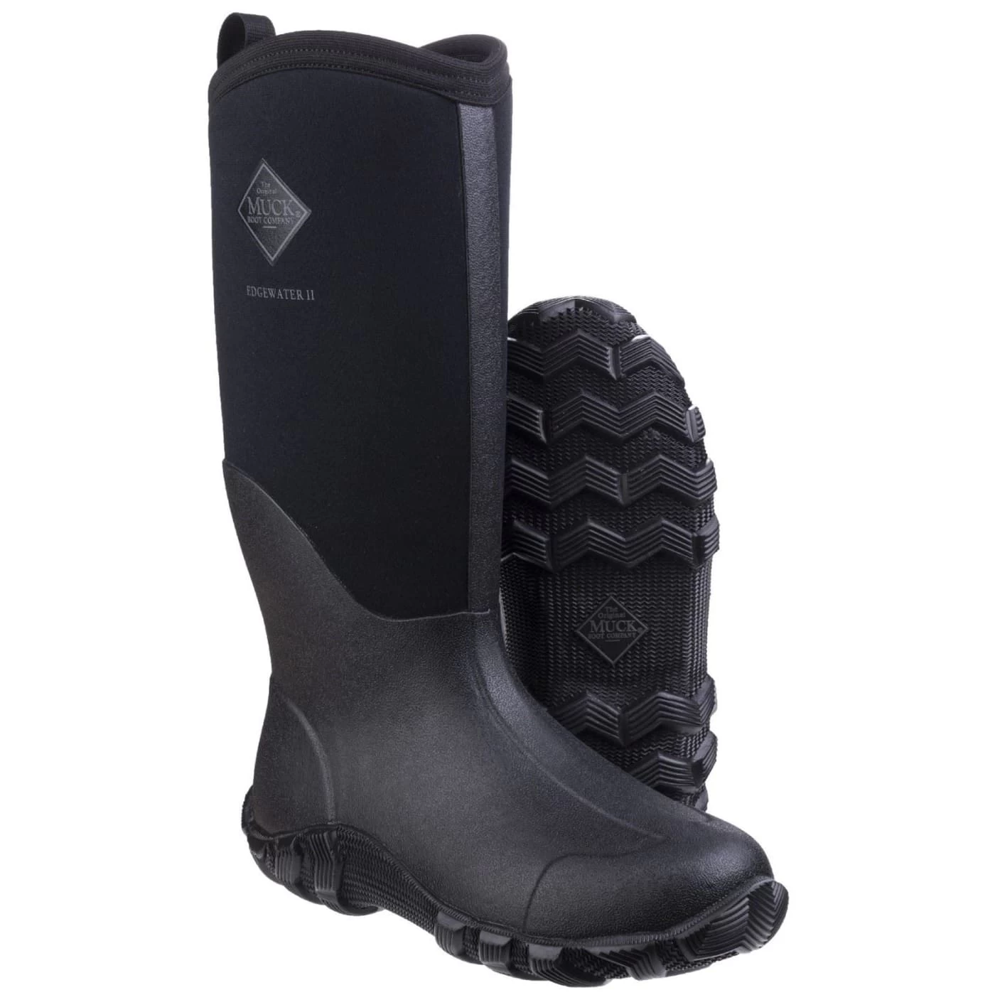 Muck Boots Edgewater II Black Unisex Rubber/Neoprene Wellingtons 3 Muck Boots Edgewater II Black Unisex Rubber/Neoprene Wellingtons - Image 3