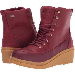 Muck Boots MB LIBERTY WEDGE Dark Red Ladies Leather Boots -Muck muck boots mb liberty wedge dark red ladies leather 883
