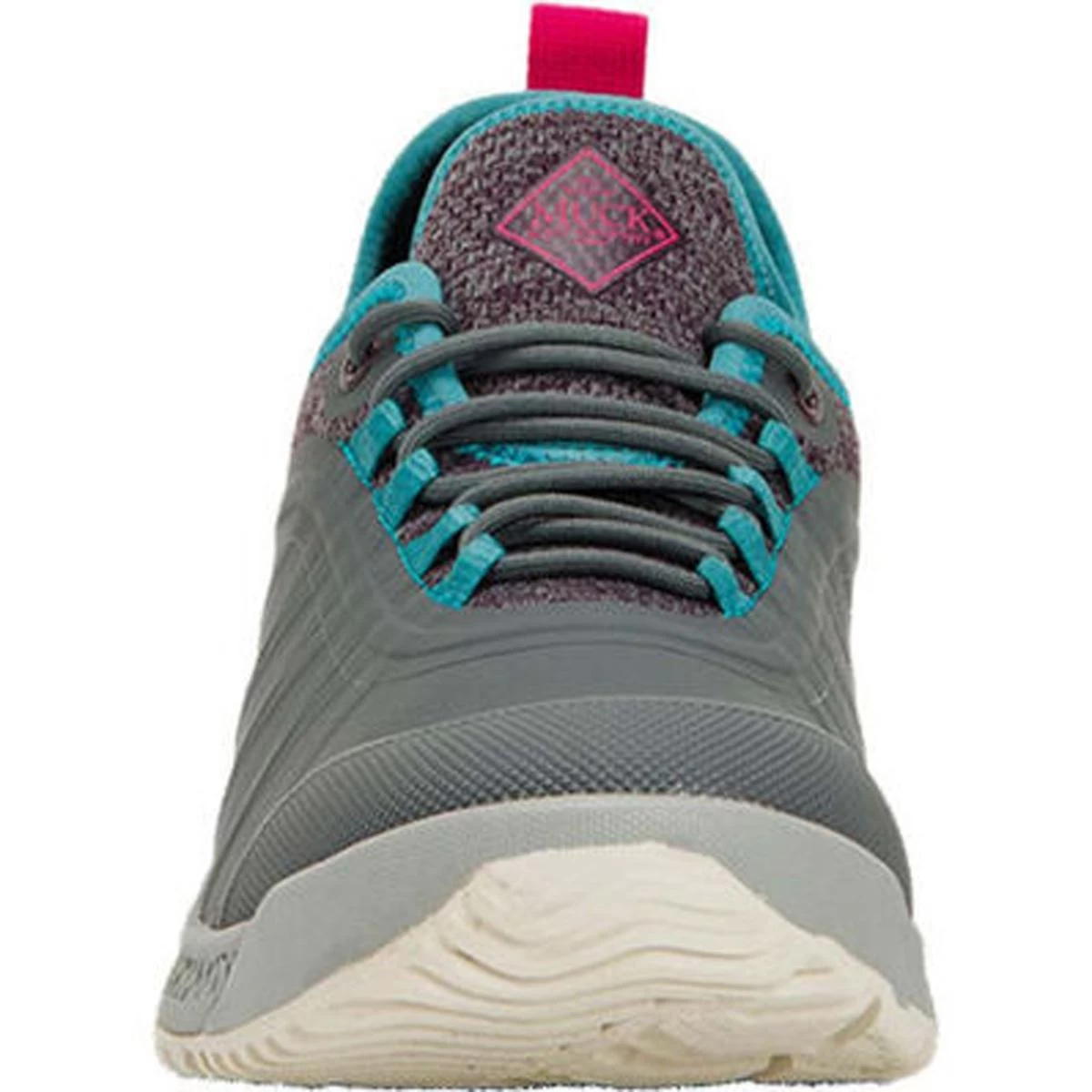 Muck Womens Outscape Lace Up Shoes - Dark Grey/Teal/Pink 3 Muck Womens Outscape Lace Up Shoes - Dark Grey/Teal/Pink - Image 3